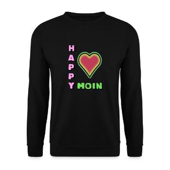 Moin | Heart Welcome Northern Germany Coast North - Unisex Sweatshirt - black - Front - Alina (178cm) & Michal (187cm)