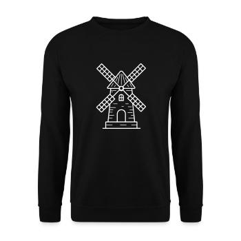 Icône du moulin à vent - Sweat-shirt Unisexe - noir - Devant - Alina (178cm) & Michal (187cm)