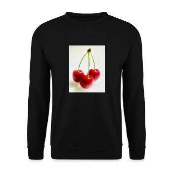 Kirsche - Unisex Pullover - Schwarz - Vorne - Alina (178cm) & Michal (187cm)