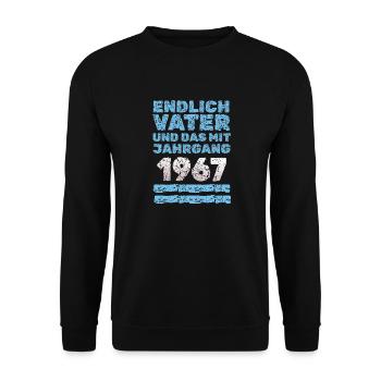 Father 1967 - Unisex Sweatshirt - black - Front - Alina (178cm) & Michal (187cm)