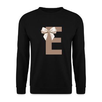 Buchstabe E Knoten - Unisex Pullover - Schwarz - Vorne - Alina (178cm) & Michal (187cm)