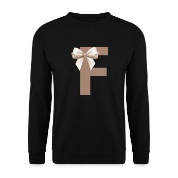 Buchstabe F Knoten - Unisex Pullover - Schwarz - Vorne - Alina (178cm) & Michal (187cm)