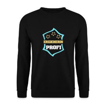 Occupation: Kindergarten teacher - Unisex Sweatshirt - black - Front - Alina (178cm) & Michal (187cm)