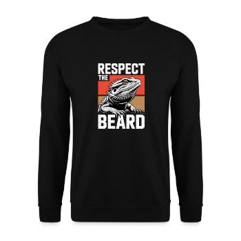 Respect the Beard! Bearded Dragon Reptile Terraristics - Unisex Sweatshirt - black - Front - Alina (178cm) & Michal (187cm)