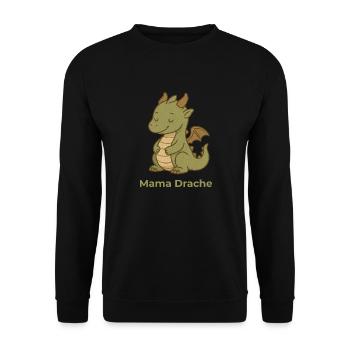 Mama Drache – Shirt für stolze Mütter - Unisex Pullover - Schwarz - Vorne - Alina (178cm) & Michal (187cm)