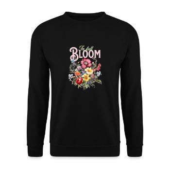 En pleine floraison – Passion florale - Sweat-shirt Unisexe - noir - Devant - Alina (178cm) & Michal (187cm)