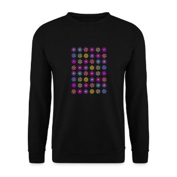 flowers 3col vers2 - Unisex Pullover - Schwarz - Vorne - Alina (178cm) & Michal (187cm)