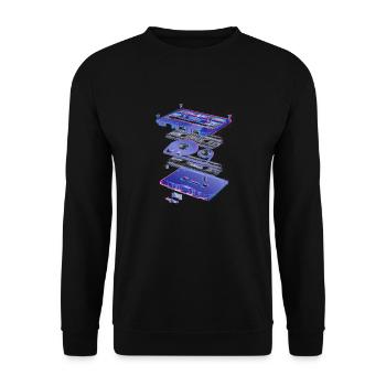 audio cassette tape compact 80s retro walkman - Unisex Sweatshirt - black - Front - Alina (178cm) & Michal (187cm)