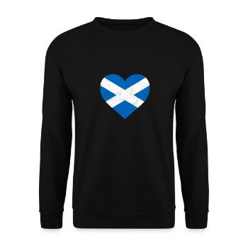 Scotland Flag Shirt Heart - Scottish Shirt - Unisex Sweatshirt - black - Front - Alina (178cm) & Michal (187cm)