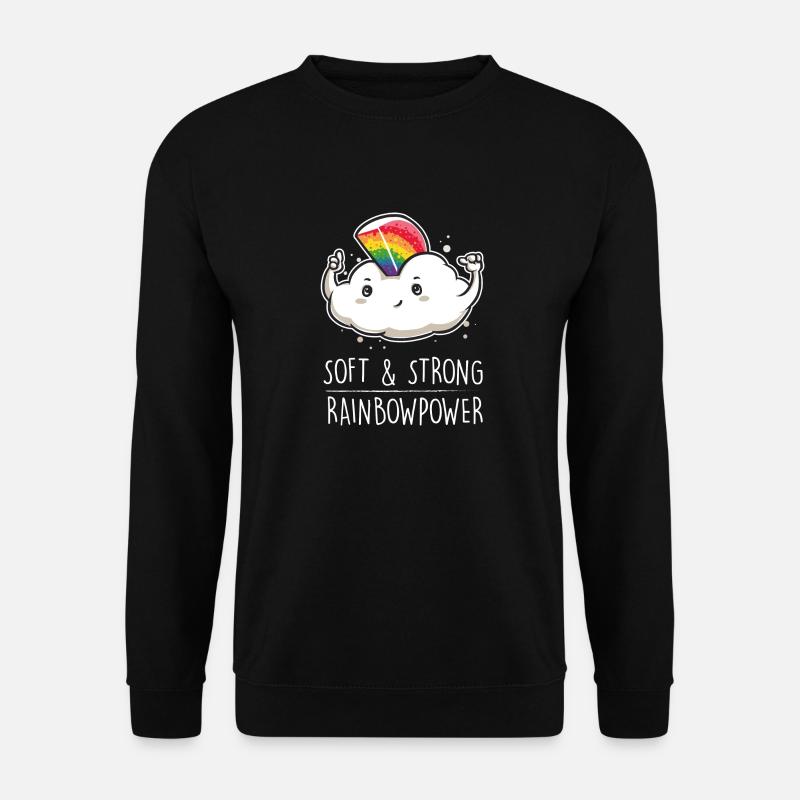 Regenbogen Wolke kreativ Geschenk lustig Power - Unisex Pullover - Schwarz