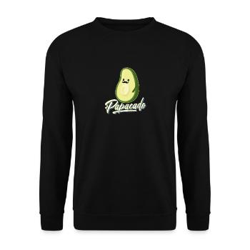 Papacado Schwangerschaft Avocado Vater Papa Baby - Unisex Pullover - Schwarz - Vorne - Alina (178cm) & Michal (187cm)
