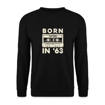 1963 Vintage Birthday Gift Idea Mixtape - Sweat-shirt Unisexe - noir - Devant - Alina (178cm) & Michal (187cm)
