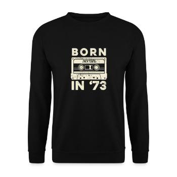 1973 Vintage Birthday Gift Idea Mixtape - Sweat-shirt Unisexe - noir - Devant - Alina (178cm) & Michal (187cm)
