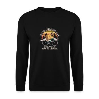 Sloth Gravelbike Team Bike Bike Lazy Funny - Unisex Sweatshirt - black - Front - Alina (178cm) & Michal (187cm)