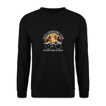 Sloth Gravelbike Team Bike Bike Lazy Funny - Unisex Sweatshirt - black - Front - Alina (178cm) & Michal (187cm)