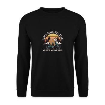 Sloth Gravelbike Team Bike Bike Lazy Funny - Unisex Sweatshirt - black - Front - Alina (178cm) & Michal (187cm)