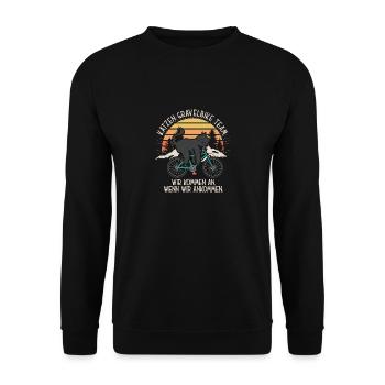 Cat Gravelbike Team Bike Bike Lazy Funny - Sweat-shirt Unisexe - noir - Devant - Alina (178cm) & Michal (187cm)