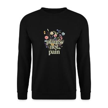 Plants, Not Plain | Plants, not ordinary - Unisex Sweatshirt - black - Front - Alina (178cm) & Michal (187cm)