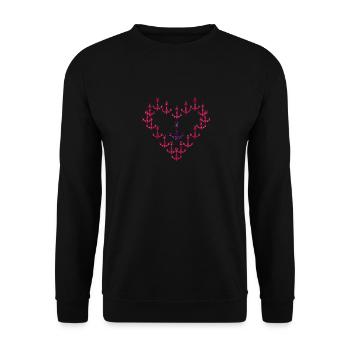 anchor - Unisex Sweatshirt - black - Front - Alina (178cm) & Michal (187cm)
