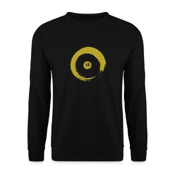 Japan Calligraphy and Sign ZEN ENSO 3 - Unisex Pullover - Schwarz - Vorne - Alina (178cm) & Michal (187cm)