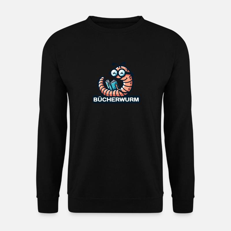 Bücherwurm (Lectorius bibliophagus) liest gerne - Unisex Pullover - Schwarz