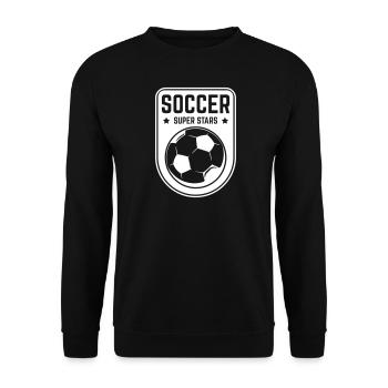 FUßBALL FUßBALLER SOCCER TEAM FUßBALLSPIEL SPIELER - Unisex Pullover - Schwarz - Vorne - Alina (178cm) & Michal (187cm)