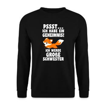 Schwestern Fuchs grosse Schwester Fuchs Geschenk - Unisex Pullover - Schwarz - Vorne - Alina (178cm) & Michal (187cm)