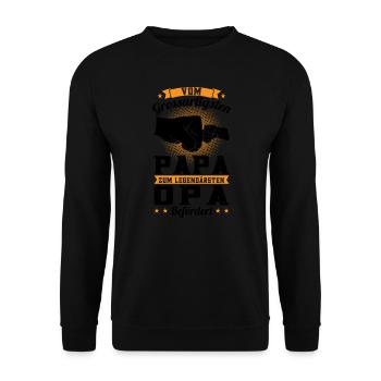 Opa Familie Vattertag Geschenk - Unisex Pullover - Schwarz - Vorne - Alina (178cm) & Michal (187cm)