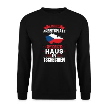 Tschechien Flagge Tschechiesche Geschenk - Unisex Pullover - Schwarz - Vorne - Alina (178cm) & Michal (187cm)