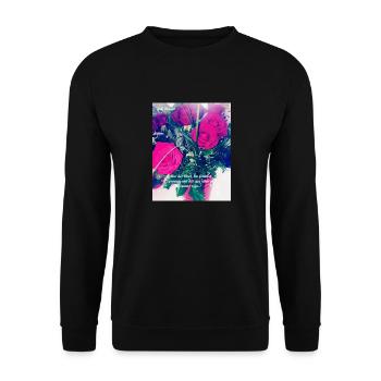 Sab Design Roses - Sweat-shirt Unisexe - noir - Devant - Alina (178cm) & Michal (187cm)