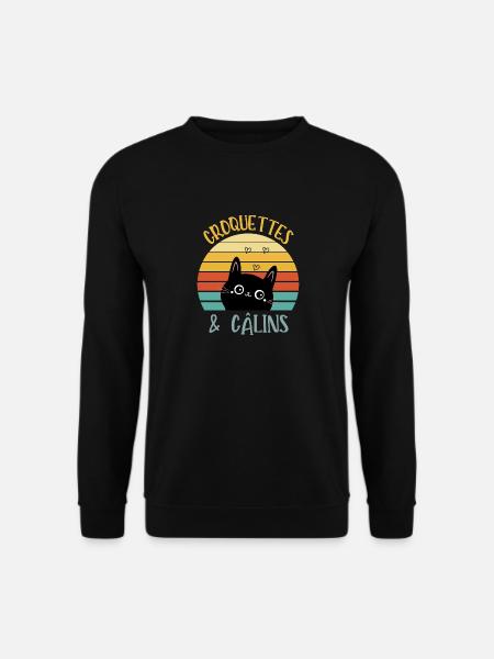 croquettes et câlins - Sweat-shirt Unisexe - noir
