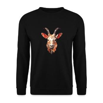 Polygonal Buck Artistic Goat Design - Sweat-shirt Unisexe - noir - Devant - Alina (178cm) & Michal (187cm)