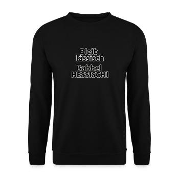 Babbel Hessisch - Unisex Pullover - Schwarz - Vorne - Alina (178cm) & Michal (187cm)