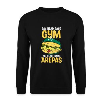 Arepas Vénézuélienne Design de cuisine - Sweat-shirt Unisexe - noir - Devant - Alina (178cm) & Michal (187cm)