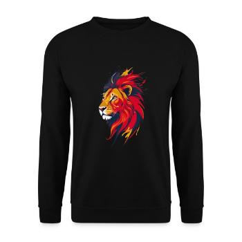 Tête de lion - Sweat-shirt Unisexe - noir - Devant - Alina (178cm) & Michal (187cm)