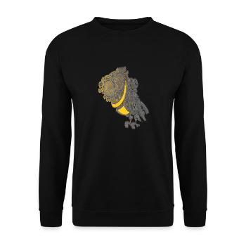 Steampunk Eule - Unisex Pullover - Schwarz - Vorne - Alina (178cm) & Michal (187cm)