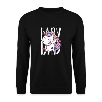 FAIRY DAB, Dabbing Unicorn, Unicorn Dab - Unisex Sweatshirt - black - Front - Alina (178cm) & Michal (187cm)