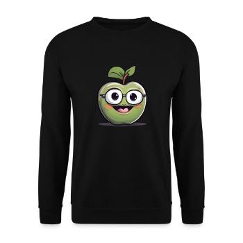 Apple Fruit Fruit Nerd - Unisex Sweatshirt - black - Front - Alina (178cm) & Michal (187cm)
