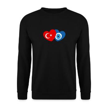 Turkish Eye - Unisex Sweatshirt - black - Front - Alina (178cm) & Michal (187cm)
