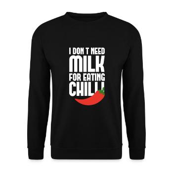 Milch vs Chili - Unisex Pullover - Schwarz - Vorne - Alina (178cm) & Michal (187cm)