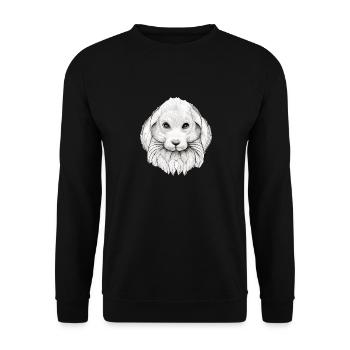 Rabbit in Comic Style - Unisex Sweatshirt - black - Front - Alina (178cm) & Michal (187cm)