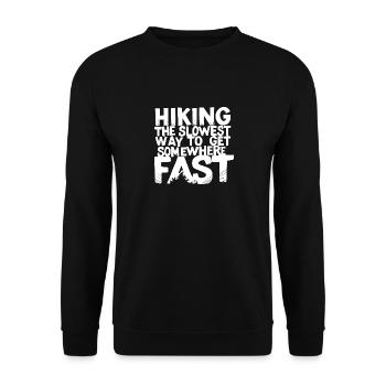 Wandern In Den Bergen Lustiges Shirt Für Wanderer - Unisex Pullover - Schwarz - Vorne - Alina (178cm) & Michal (187cm)