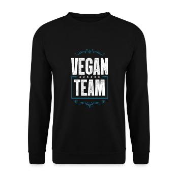 Vegan Team - Unisex Pullover - Schwarz - Vorne - Alina (178cm) & Michal (187cm)