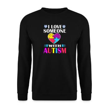 I Love Someone with Autism Awareness - Unisex Sweatshirt - black - Front - Alina (178cm) & Michal (187cm)