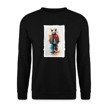 Colorful Panda - Unisex Sweatshirt - black - Front - Alina (178cm) & Michal (187cm)