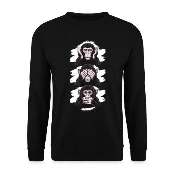 3 Affen - Unisex Pullover - Schwarz - Vorne - Alina (178cm) & Michal (187cm)