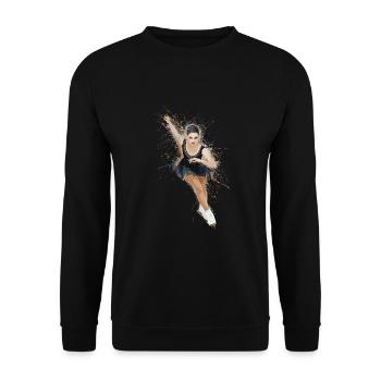 Dynamisches Eiskunstlaufen für einen - Unisex Pullover - Schwarz - Vorne - Alina (178cm) & Michal (187cm)