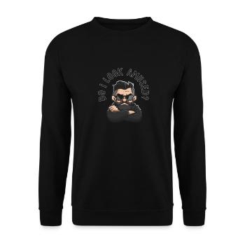 Do I look amused? - Unisex Pullover - Schwarz - Vorne - Alina (178cm) & Michal (187cm)