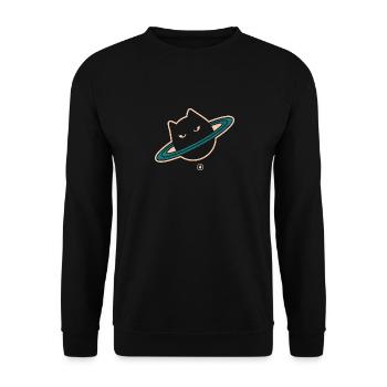 T SHIRT CATURN BLACK - Sweat-shirt Unisexe - noir - Devant - Alina (178cm) & Michal (187cm)