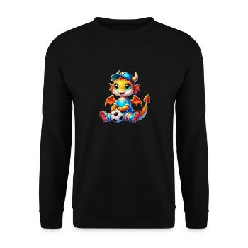 Le joyeux dragon du football - Sweat-shirt Unisexe - noir - Devant - Alina (178cm) & Michal (187cm)